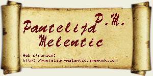 Pantelija Melentić vizit kartica